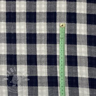 Dvojitá gázovina/mušelín Double sided CHECKS MINI navy