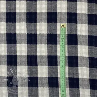 Dvojitá gázovina/mušelín Double sided CHECKS MINI navy