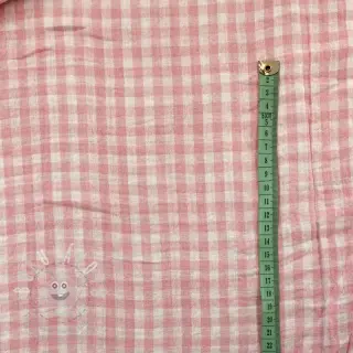 Dvojitá gázovina/mušelín Double sided CHECKS MINI old rose