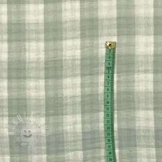 Dvojitá gázovina/mušelín Double sided CHECKS MINI nile