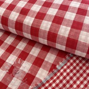Dvojitá gázovina/mušelín Double sided CHECKS MINI red