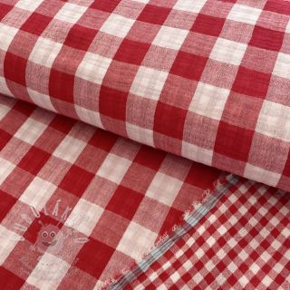 Dvojitá gázovina/mušelín Double sided CHECKS MINI red