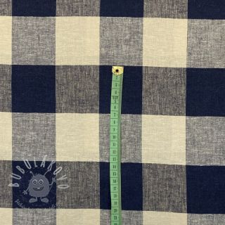 Viskóza se lnem YARN DYED CHECK navy