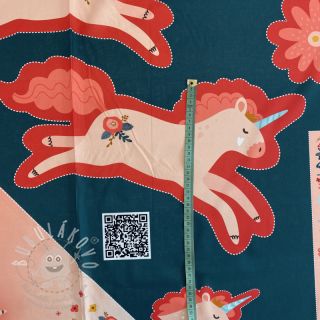 Bavlněná látka Unicorn PANEL digital print
