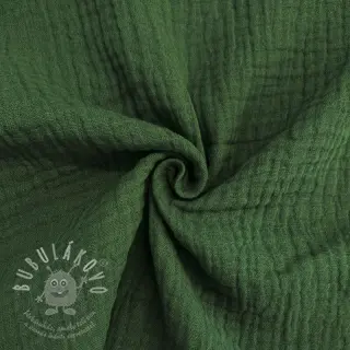 Dvojitá gázovina/mušelín dark green
