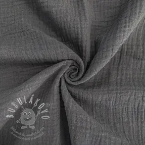 Dvojitá gázovina/mušelín dark grey
