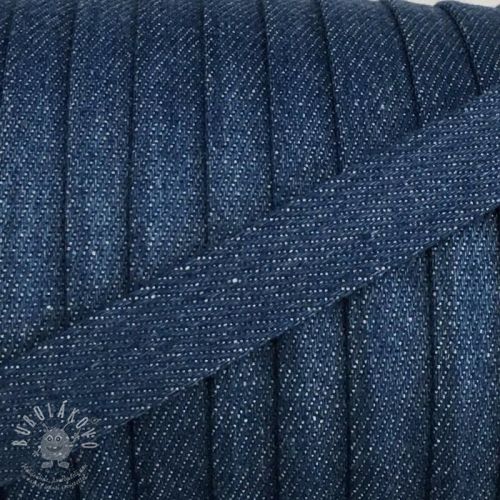 Bavlnená šnůra plochá 15 mm Denim blue