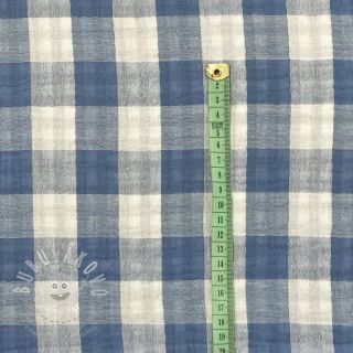 Dvojitá gázovina/mušelín Double sided CHECKS MINI indigo