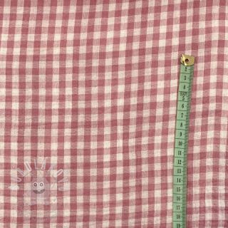 Dvojitá gázovina/mušelín Double sided CHECKS MINI mauve