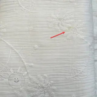 Dvojitá gázovina/mušelín EMBROIDERED Leaf white II.třída