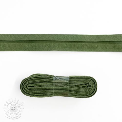 Lemovací proužek bavlna - 3 m olive green
