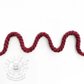 Bavlněná šňůra kroucená 8 mm bordeaux