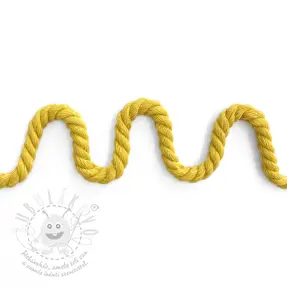Bavlněná šňůra kroucená 8 mm yellow
