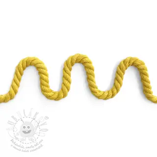 Bavlněná šňůra kroucená 8 mm yellow