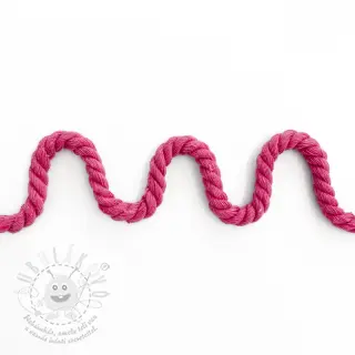 Bavlněná šňůra kroucená 8 mm fuchsia