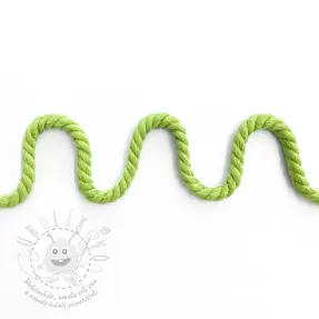 Bavlněná šňůra kroucená 8 mm lime