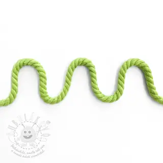 Bavlněná šňůra kroucená 8 mm lime