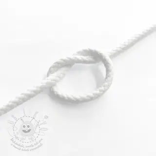 Bavlněná šňůra 5 mm white
