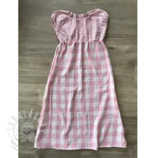 Dvojitá gázovina/mušelín Double sided CHECKS MINI old rose