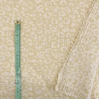 Dvojitá gázovina/mušelín jacquard Animal yellow ecru