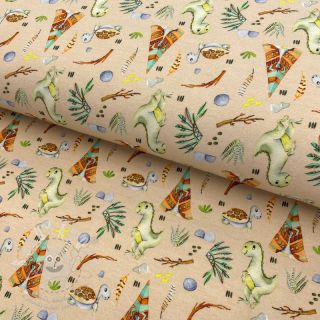 Úplet Snoozy fabrics Rex beige digital print