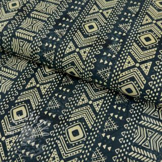 Bavlněná látka UNIQUE BATIK design K petrol