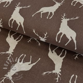Dekorační látka Linenlook Hunting deer silhouette