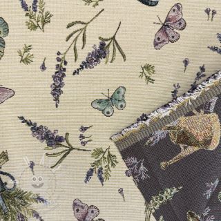 Dekorační látka GOBELIN Lavender butterfly garden