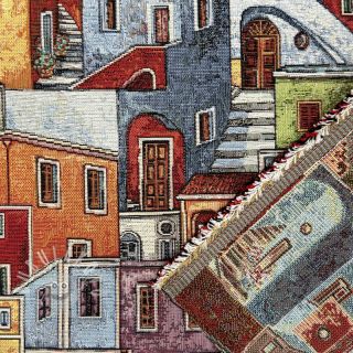 Dekorační látka GOBELIN PREMIUM Happy colourful village