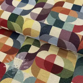 Dekorační látka GOBELIN PREMIUM Graphic retro shapes