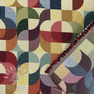 Dekorační látka GOBELIN PREMIUM Graphic retro shapes