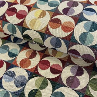 Dekorační látka GOBELIN PREMIUM Graphic square circle