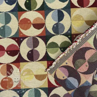 Dekorační látka GOBELIN PREMIUM Graphic square circle