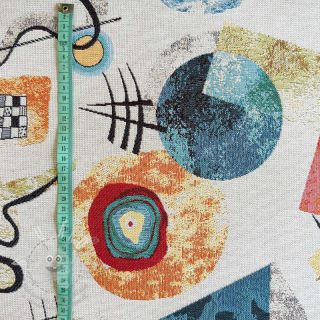Dekorační látka jacquard COMPOSITION allover blanc