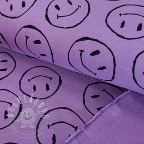 Teplákovina počesaná JOGGING Happy face lilac