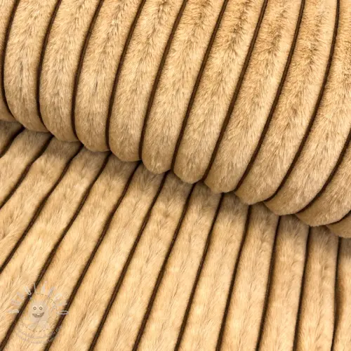 Levně Umělá kožešina Shadow stripes bronze