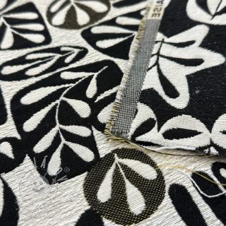 Dekorační látka jacquard GALET allover noir blanc