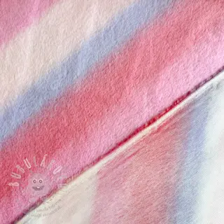 Umělá kožešina Rainbow diagonal stripe