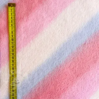 Umělá kožešina Rainbow diagonal stripe