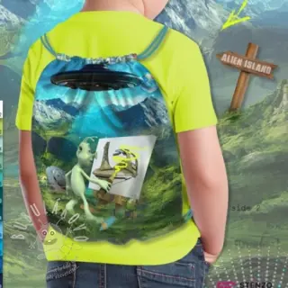 Dekorační látka KIDS BACKPACK Alien my friend PANEL