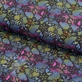 Úplet VISCOSE LYCRA HEAVY Lace dark digital print