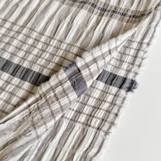 Bavlněná látka YARN DYED Check sand