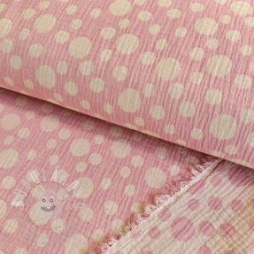 Dvojitá gázovina/mušelín JACQUARD Dots pink