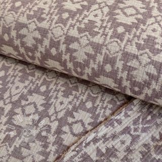 Dvojitá gázovina/mušelín JACQUARD Aztec aubergine