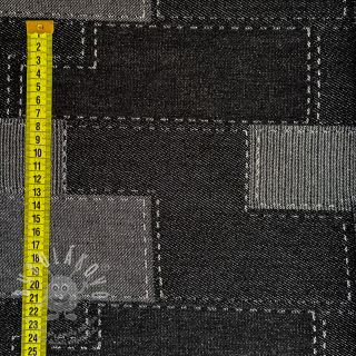 JEANS jacquard Patchwork pattern black