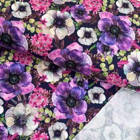 Teplákovina Violetta flower digital print