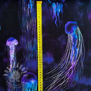 Teplákovina Jellyfishes design A digital print