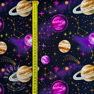 Teplákovina Planets and rockets design C digital print