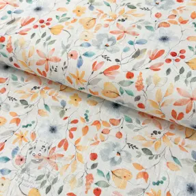 Len s bavlnou Pretty florals deisgn D digital print