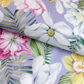 Dekorační látka Genoveva flower lila digital print
